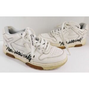 Off-White Size 38 Out Of Office For Walking Arrow Low Cut Leather Sneakers
